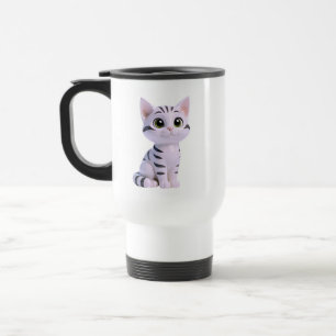 Taza De Viaje Gatito Atigrado Sentado