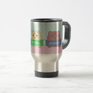 Taza De Viaje Gatitos Adorables Lunares Personalizados