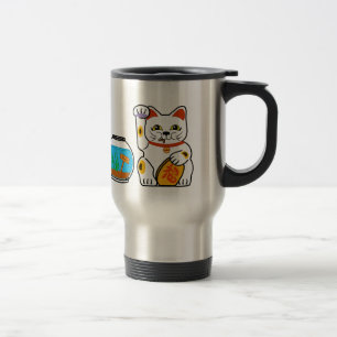 Taza De Viaje Gato afortunado. Pescados desafortunados