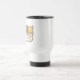 Taza De Viaje Gato Calico Regordete - Sticker Kawaii