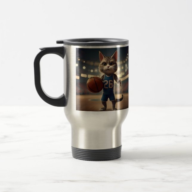 Taza De Viaje Gato de baloncesto, (Izquierda)
