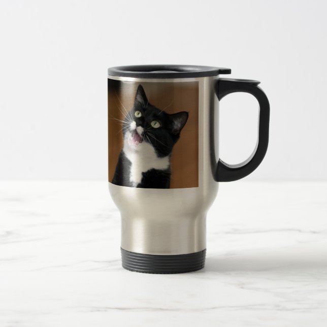 Taza De Viaje Gato de Derpy que hace una cara tonta (Derecha)