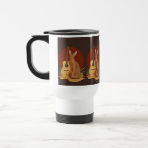Taza De Viaje Gato de otoño y guitarra