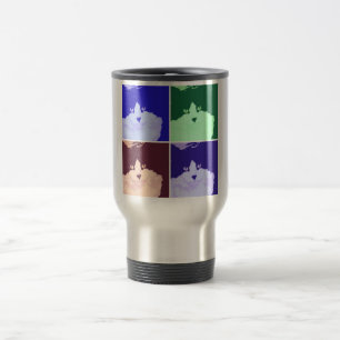 Taza De Viaje Gato de pelo largo blanco y negro