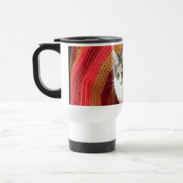 Taza De Viaje Gato de Perla en Afgano