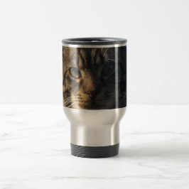 Taza De Viaje Gato de Tabby - viaje del acero inoxidable/taza