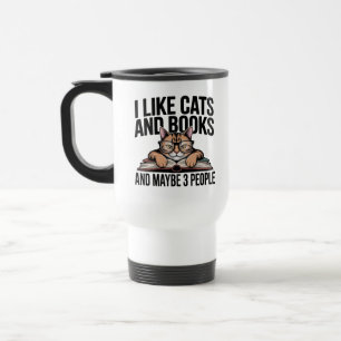 Taza De Viaje Gato Divertido Antisocial Gato Introvertido Amante