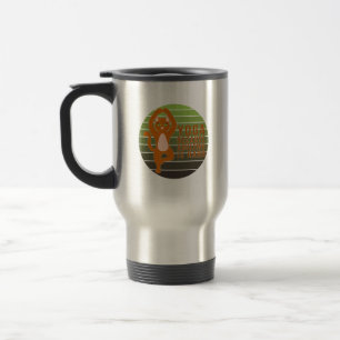 Taza De Viaje Gato divertido y lindo haciendo yoga. diseño diver