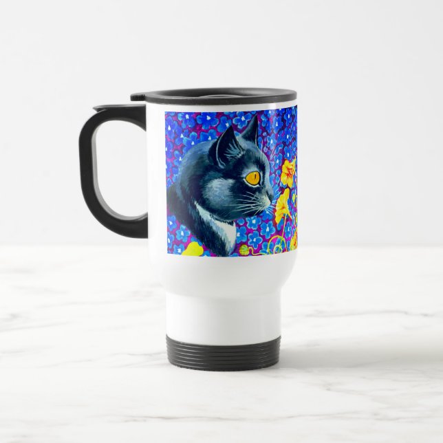 Taza De Viaje Gato en flores (Izquierda)