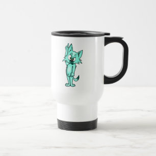 Taza De Viaje Gato enérgico divertido del dibujo animado