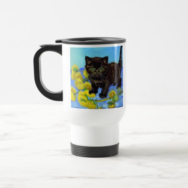 Taza De Viaje Gato estilo Van Gogh con girasoles (Izquierda)