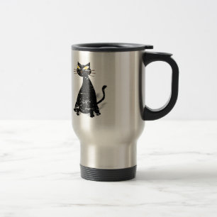 Taza De Viaje Gato Gordo Negro Afligido