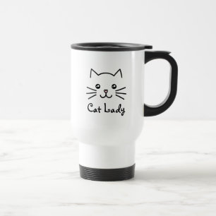 Taza De Viaje Gato kawaii gatito lindo Minimalista