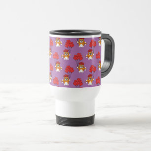 Taza De Viaje Gato lindo con globos de corazón rojo