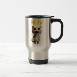 Taza de viaje gato lindo Meow