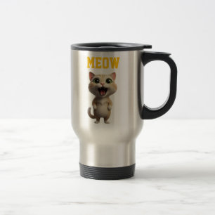 Taza de viaje gato lindo Meow