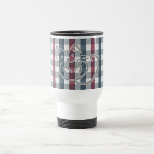 Taza De Viaje Gato lindo y estampado de cuadros