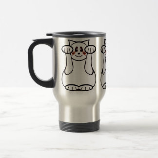 Taza De Viaje Gato Lukcy Maneki Neko Beckoning Gato De Bienvenid