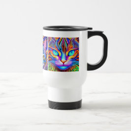Taza De Viaje Gato místico | Arte psicodélico