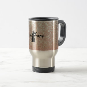 Taza De Viaje Gato negro caprichoso con brillo-Despierta y maqui