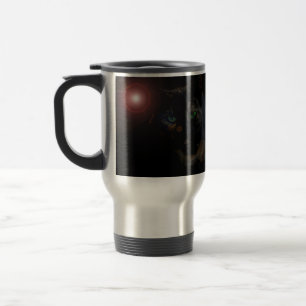 Taza De Viaje gato negro de ojos verdes Aluminio Travel Mug