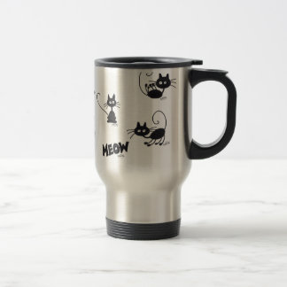 Taza De Viaje Gato negro del dibujo animado