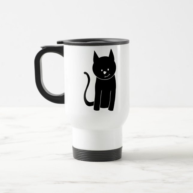 Taza De Viaje Gato negro lindo (Izquierda)