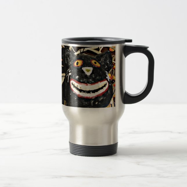 Taza De Viaje Gato negro sonriente (Derecha)