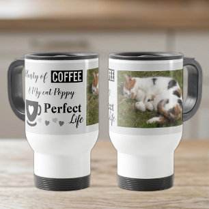 Taza De Viaje Gato perfecto como mascota y foto gris negra de ca