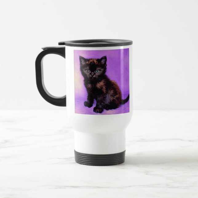 Taza De Viaje Gato púrpura estilo Van Gogh (Izquierda)
