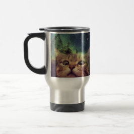 Taza De Viaje Gato que mira fijamente en espacio