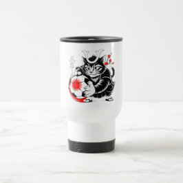 Taza De Viaje Gato samurái artístico fútbol Regalo para Café y A