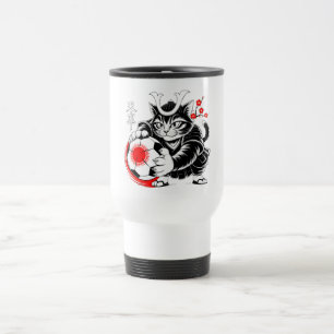 Taza De Viaje Gato samurái artístico fútbol Regalo para Café y A