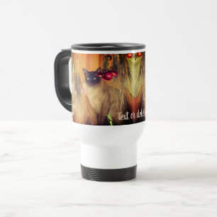 Taza De Viaje Gato siamés posando personalizado