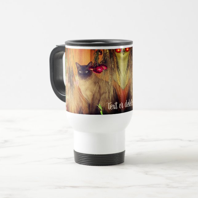Taza De Viaje Gato siamés posando personalizado (Anverso izquierdo)