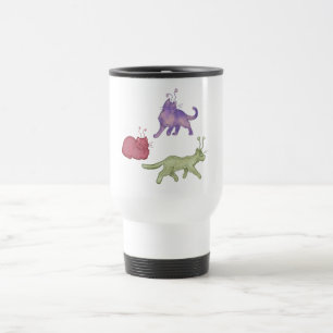 Taza De Viaje Gatos alienígenas caprichosos gatos espaciales div