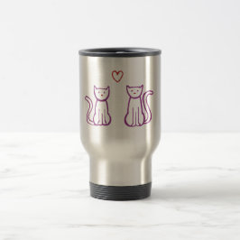 Taza De Viaje Gatos con corazón