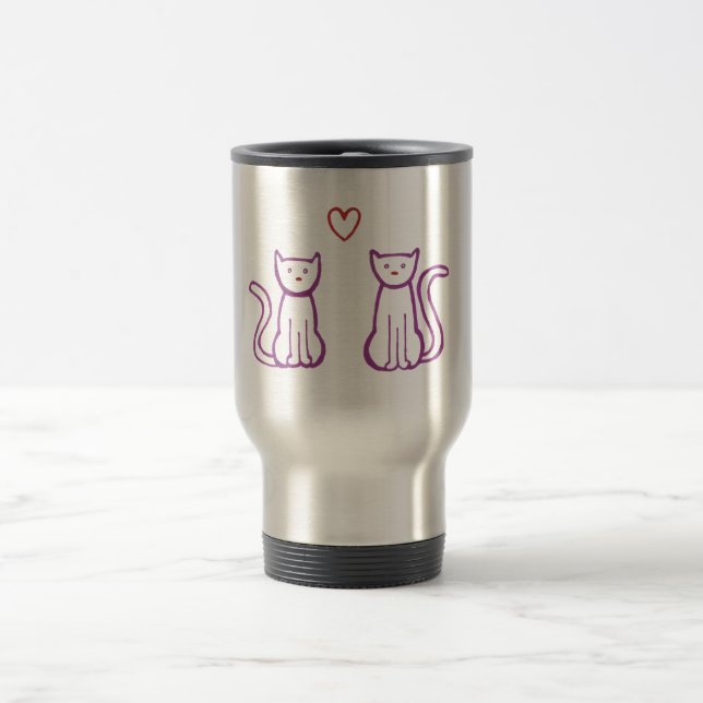 Taza De Viaje Gatos con corazón (Centro)