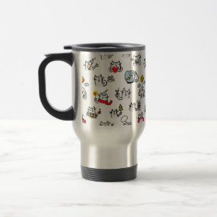 Taza De Viaje Gatos divertidos, leche y magia.