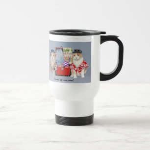 Taza De Viaje Gatos divertidos que van a Hawaii
