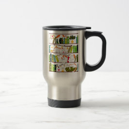 Taza De Viaje Gatos En Librería, Gato Y Regalo De Amante De Libr