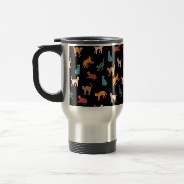 Taza De Viaje Gatos en negro (Izquierda)