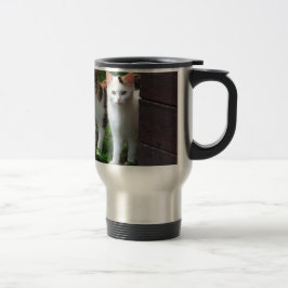 Taza De Viaje Gatos jugando afuera