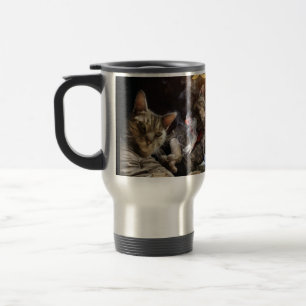 Taza De Viaje Gatos jugando al póquer