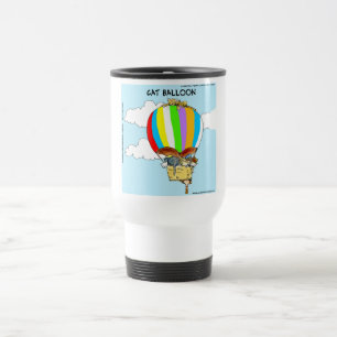Taza De Viaje Gatos Voladores Dibujos Animados Divertidos