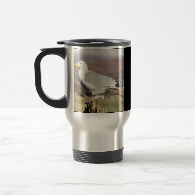 Taza De Viaje Gaviota en una publicación de cerca (Izquierda)
