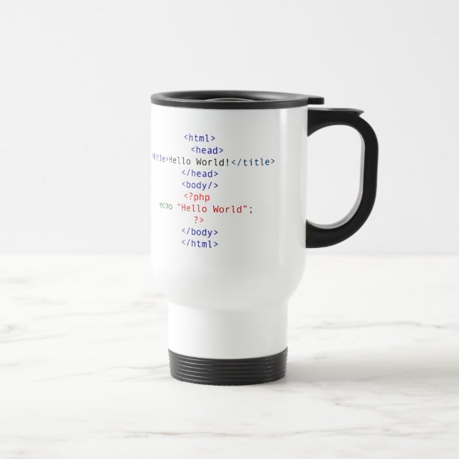 Taza De Viaje Geek php Greeting (Derecha)