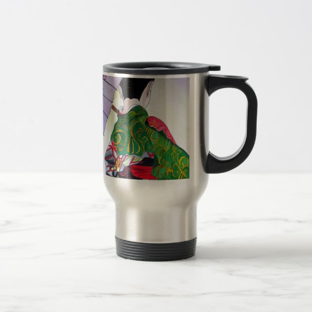 Taza De Viaje Geisha japonesa con kimono y paraguas (Derecha)