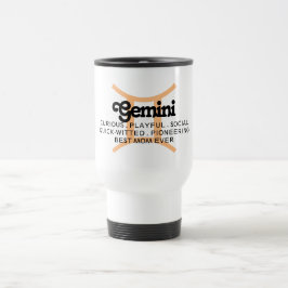 Taza De Viaje Gemini Rasgos de Rótulo Zodiaco Mejor Mamá De La H