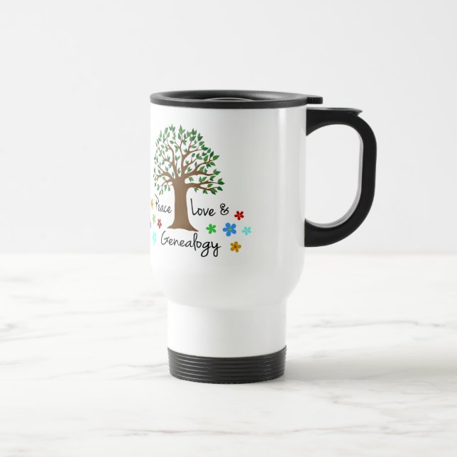 Taza De Viaje Genealogía Paz y Amor Viajes de árbol familiar (Derecha)